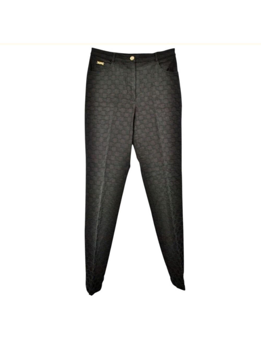 St. John Sport Marie Gray Essentials black jacquard textured pants size 4